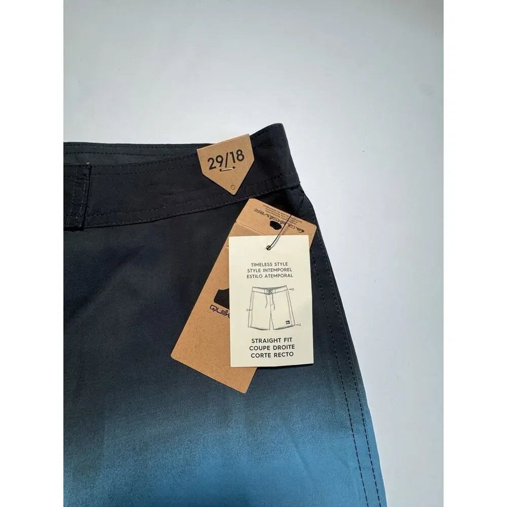 Quiksilver Boardshorts 29 18 Mens Turquoise Ombre Swim Trunks NWT